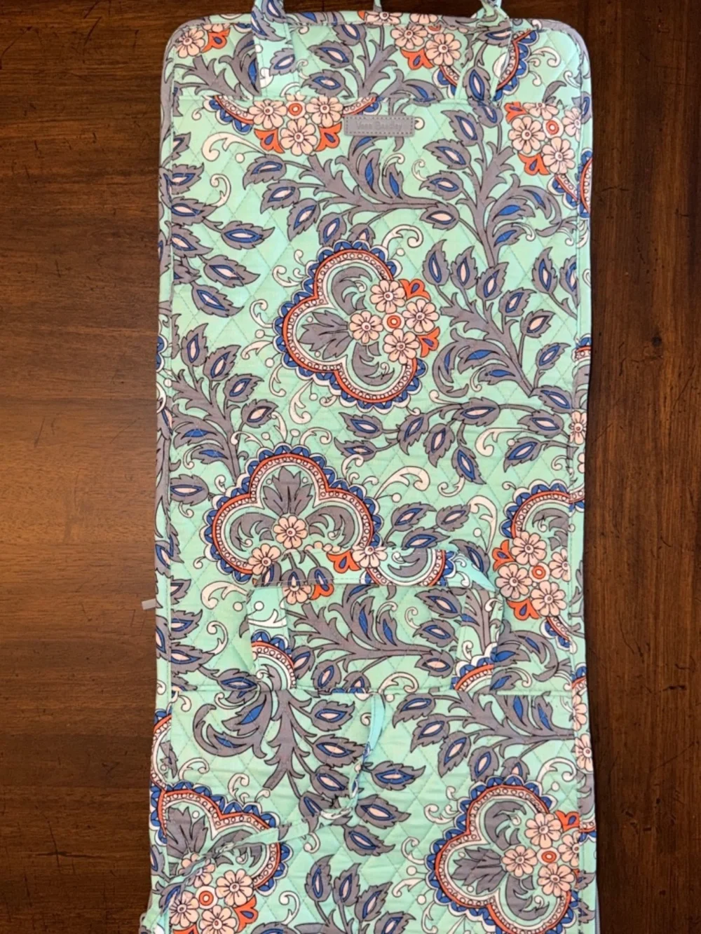 Vera Bradley Hanging Travel Organizer Fan Flowers Mint